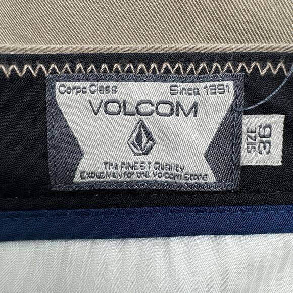 VTG Volcom Pants Mens Sz 36 Brown Chinos Skater True to This - Picture 3 of 11